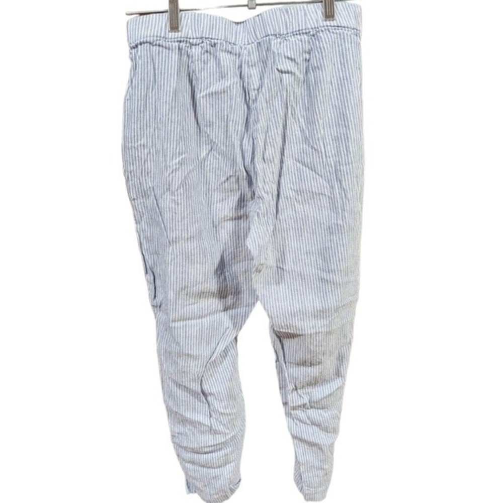 J. Jill Linen Blend Stretch Button Accented Side Zip Ankle Pants Size Medium - Picture 2 of 11